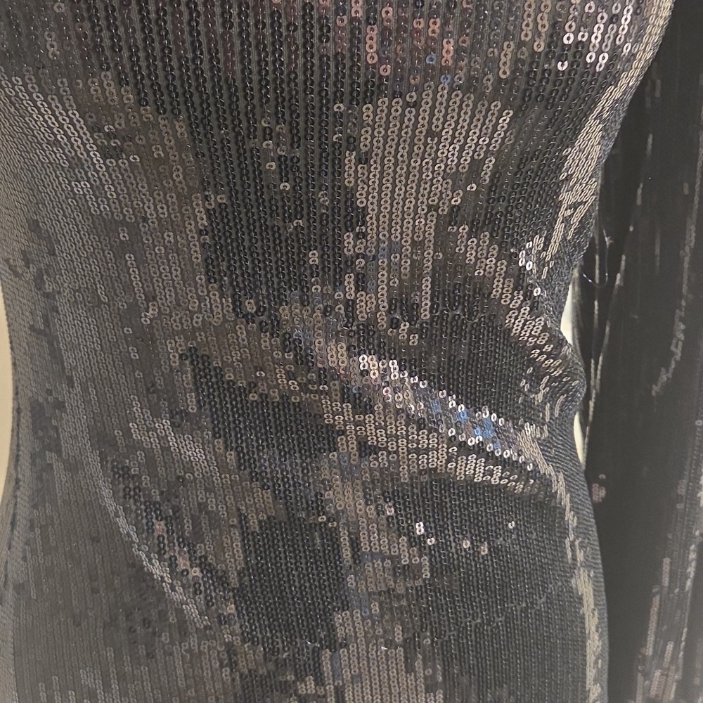 One-Shoulder Black Sequin Dress NWT - Picture 16 of 16